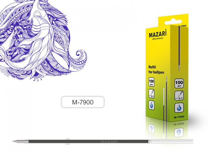 Стержень с упором 107/0.7мм синий MAZARI М-7900-70