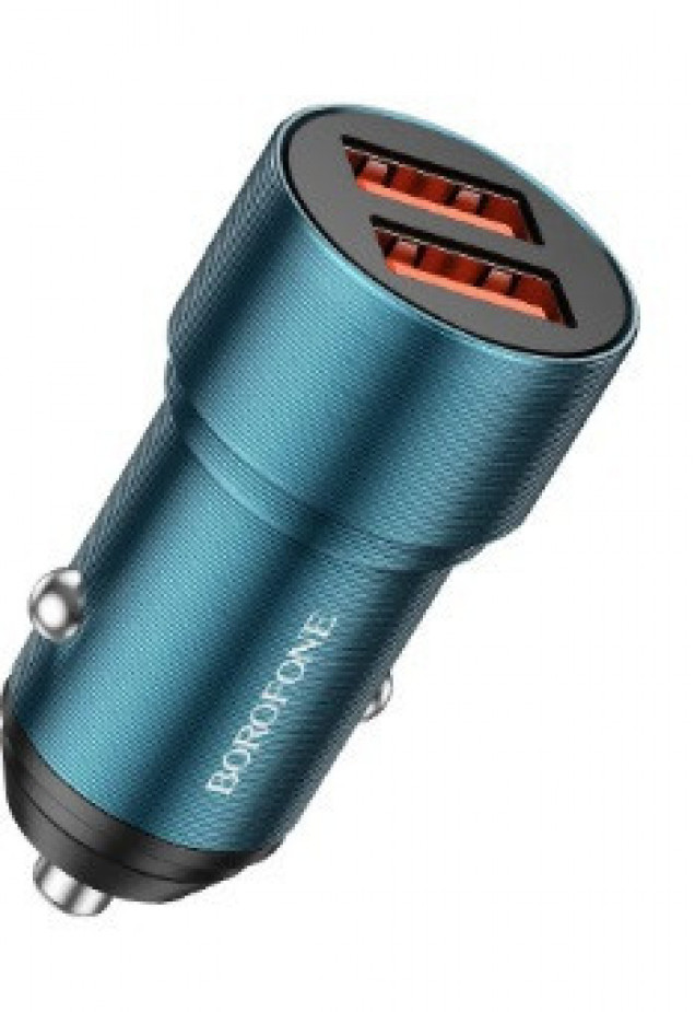 Автомобильное з/у Borofone BZ19, Wisdom, 12Вт, 2 USB, кабель микро USB, цвет: чёрный