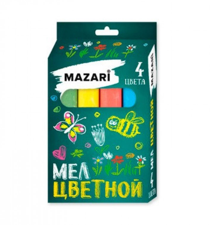 Мел цветной 04цв карт упак е/п MAZARI M-17310