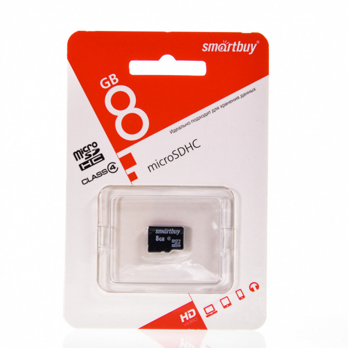 Карта памяти SMARTBUY microSDHC 8 Гб Сlass 10