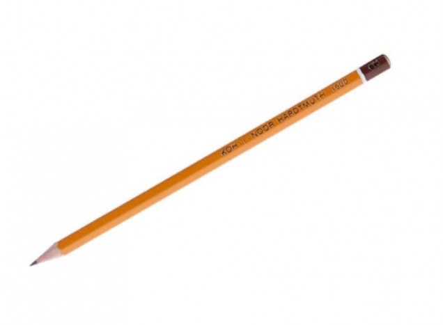 Карандаш KOH-I-NOOR 1500 3H, без ластика, заточенный, корпус желтый