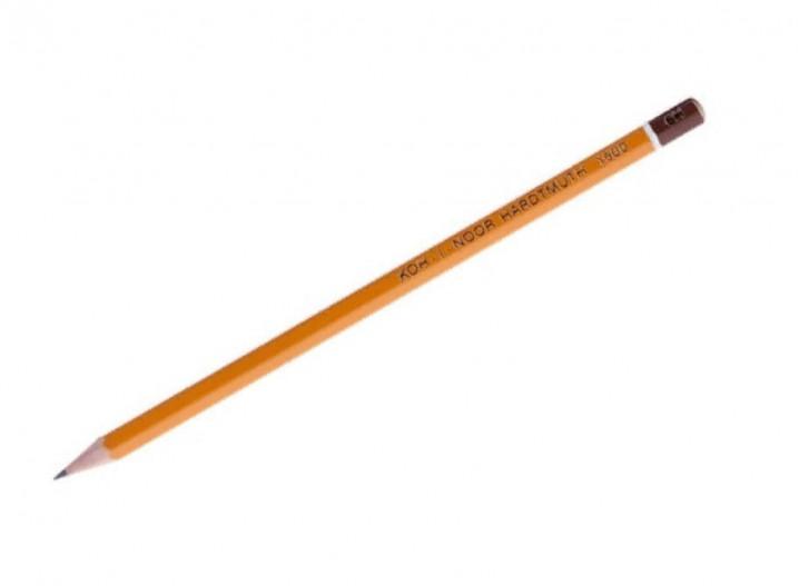 Карандаш KOH-I-NOOR 1500 3H, без ластика, заточенный, корпус желтый