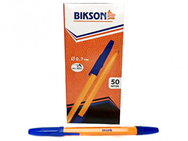 Ручка  ТМ "BIKSON" шариковая, 0,7мм, чернила синие,  желтый корпус арт. BN0510