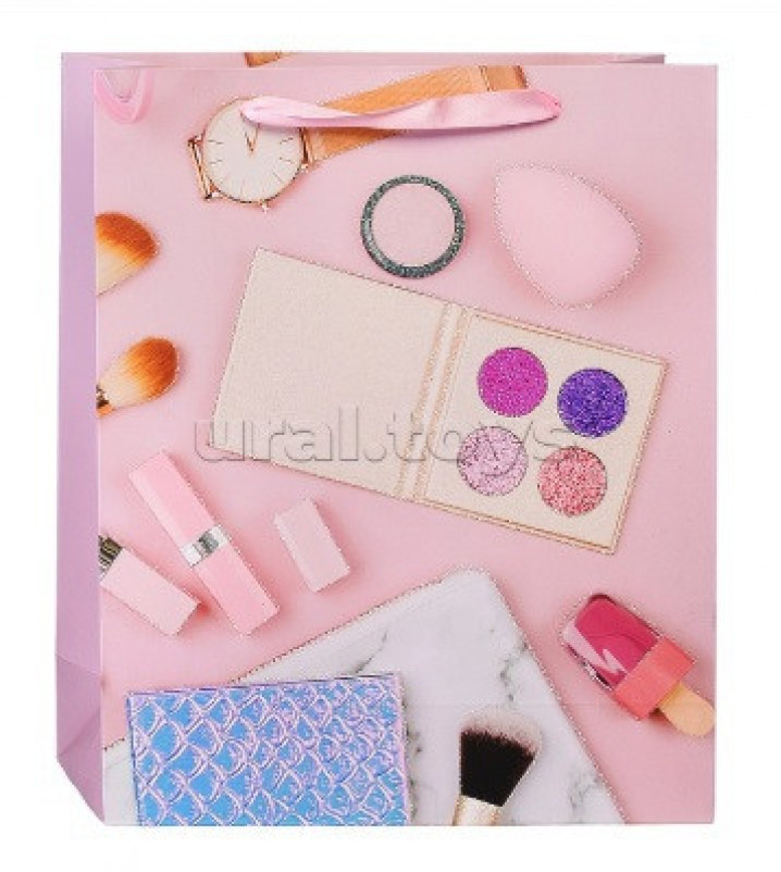 Пакет подарочный "Make up" 26x10x32 см, 3D (10702070/171224/5177655, Китай )