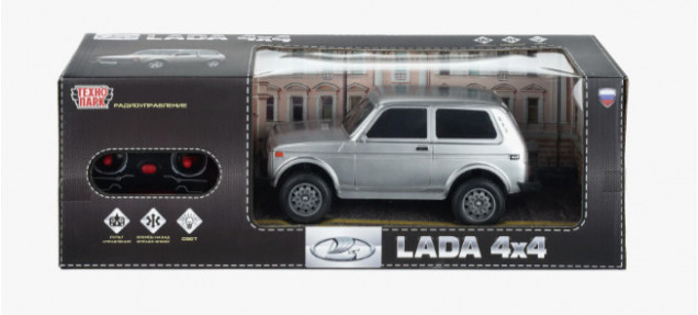 Машина р/у LADA 4x4 23 см, свет, серебристый