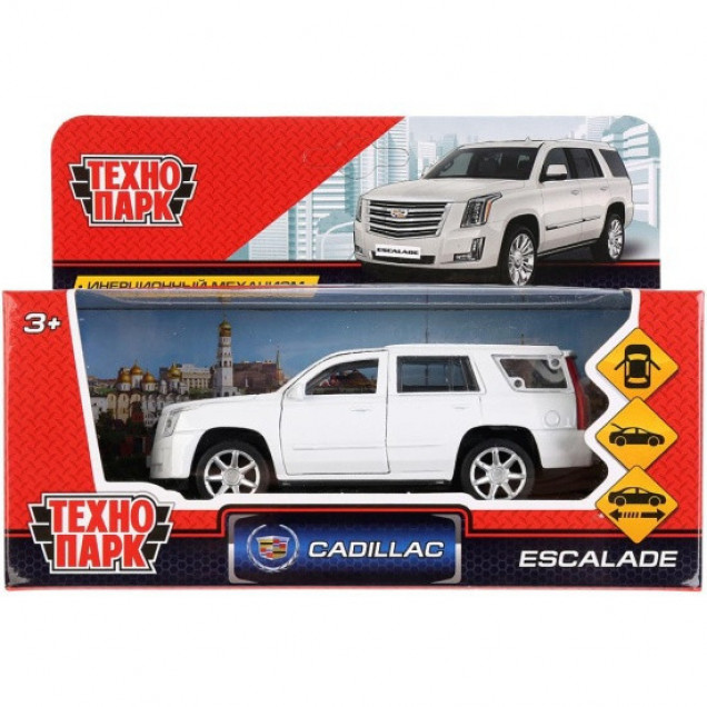Машина металл Cadillac Escalade 12см, (открыв. двери, белый) инерц., в коробке