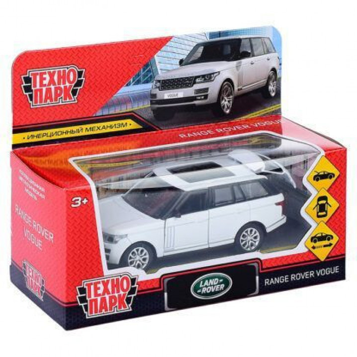 Машина металл Range Rover Vogue длина 12 см, двер, багаж, инерц, белый