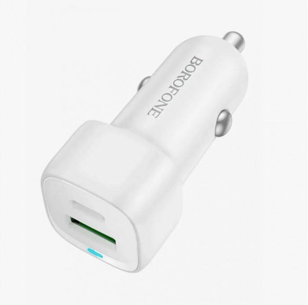 BOROFONE BZ34B/ Авто ЗУ/ PD + QC 3.0/ 2 USB: Type-C + Type-A/ Выход: 20W + 18W/ черный