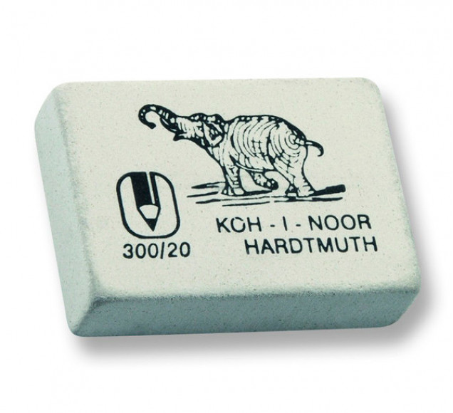 Ластик KOH-I-NOOR "Elephant" каучук белый 26x18,5x8мм