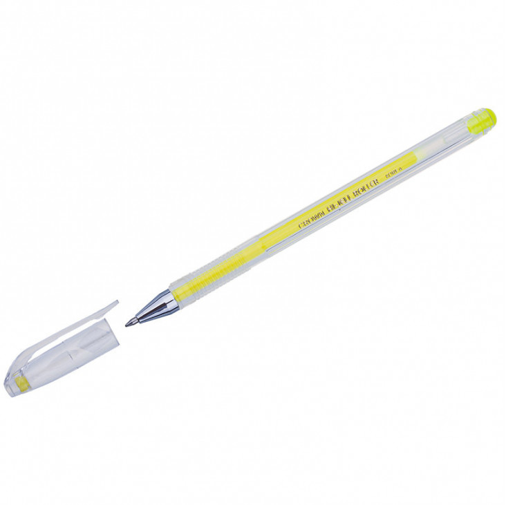 Ручка гелевая CROWN "Hi-Jell Color" 0,7 мм желтая (арт. HJR-500Н)