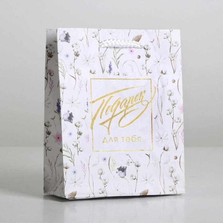 Пакет подарочный ламинированный, упаковка, Gift for you, S 12 х 15 х 5.5 см