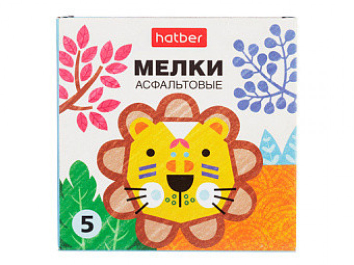 Мелки асфальтовые Hatber  Нарисуй-ка! 5 цв. в картонной коробке