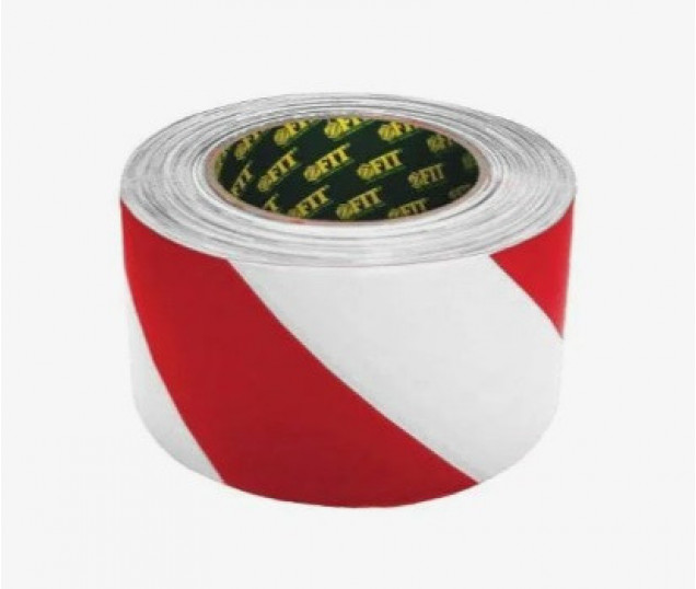Лента сигнальная FIT (красно-белая),  70*200м  11854