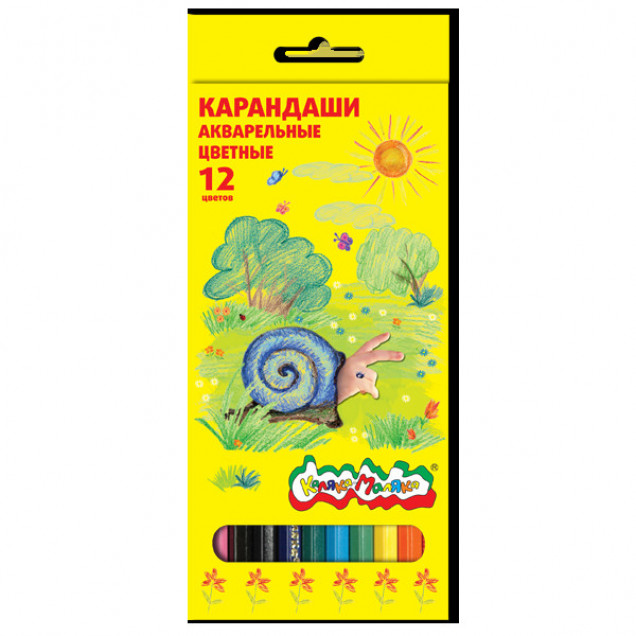 Карандаши цветные КАЛЯКА-МАЛЯКА акварельные 12 цв.