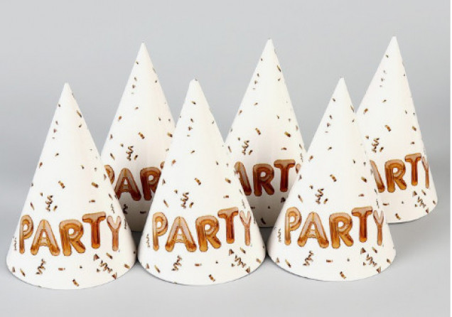 Колпак бумажный на день рождения Party, 6 шт.