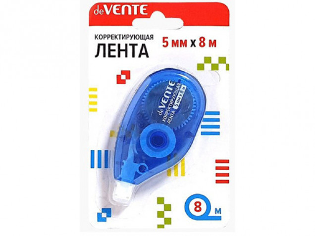 Корректирующая лента 5мм*8м deVENTE бело-синий непрозрачн. 4062201