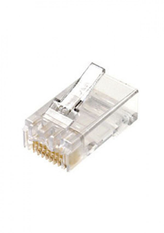 Разъем TP-8P8C (RJ-45) улучшенный (003-400021) (231/У) RIPO Вилка на кабель, 8*8, покрытие Змкд, универсальные ножи, для проводников 0.41-0.52мм