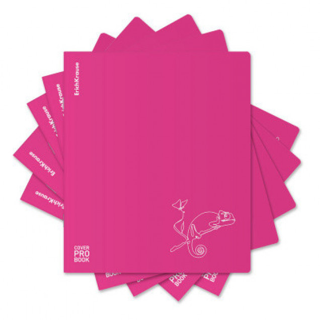 Тетрадь общая ученическая с пластик. облож. ErichKrause CoverProBook Silhouette, розовый, А5+, 48л