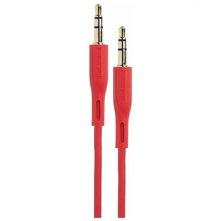 Кабель Borofone BL20, Jack 3,5mm(m) - Jack 3,5mm(m), 1.0м, силикон, цвет: черный