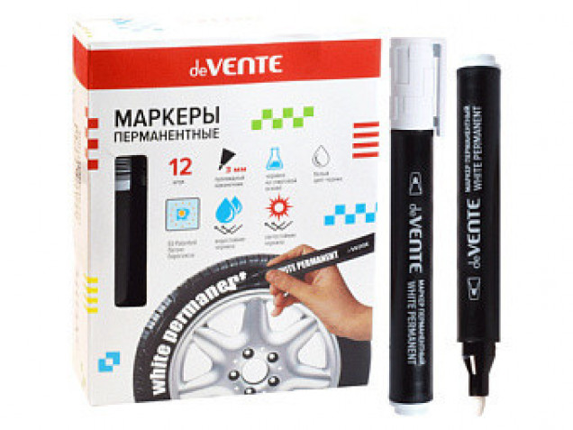 Маркер перманентный "de VENTE" 3мм, белый 5043002
