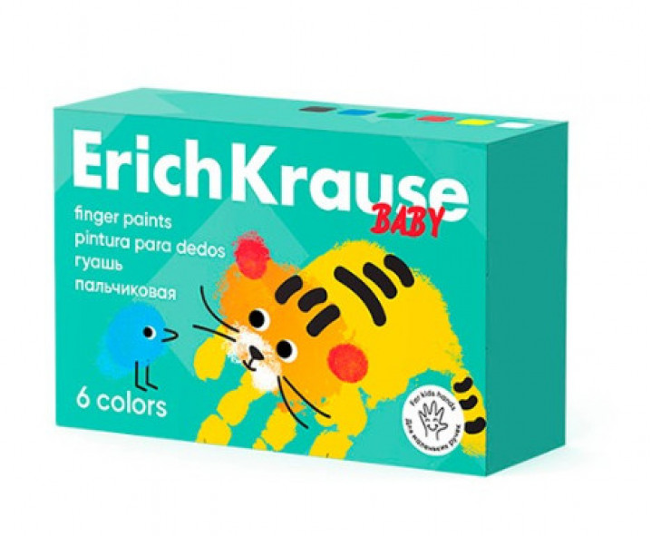 Гуашь пальчиковая 06цв по 20мл "Baby" с алоэ вера карт упак
ERICH KRAUSE 61399