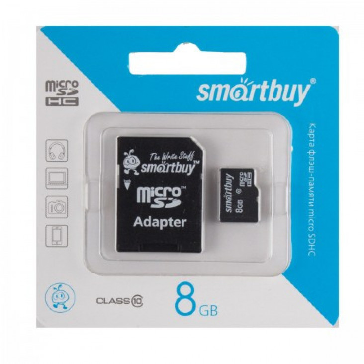 Карта памяти SMARTBUY microSDHC 8 Гб Сlass 10