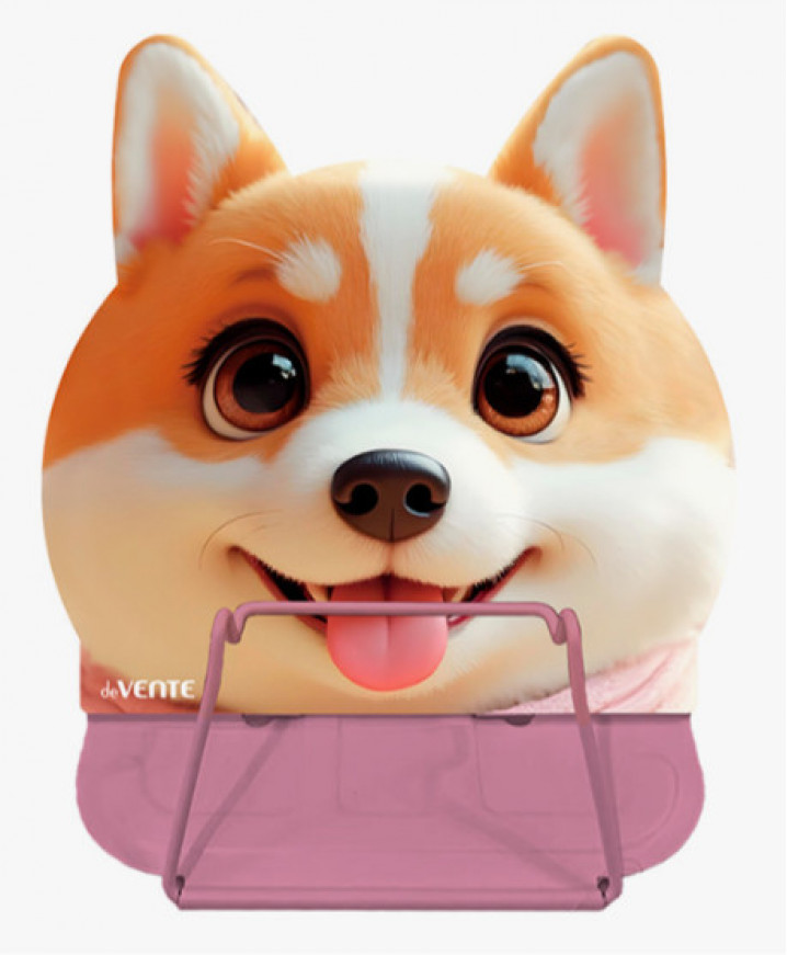 Подставка для учебников и книг "My Little Corgi" 18x18,5 см, металлическая окрашенная, в форме корги, вес 290 г, с противоскользящими ножками, с полноцветным рисунком, в пластиковом пакете с европодвесом (10228020/050226/5015607,Китай )