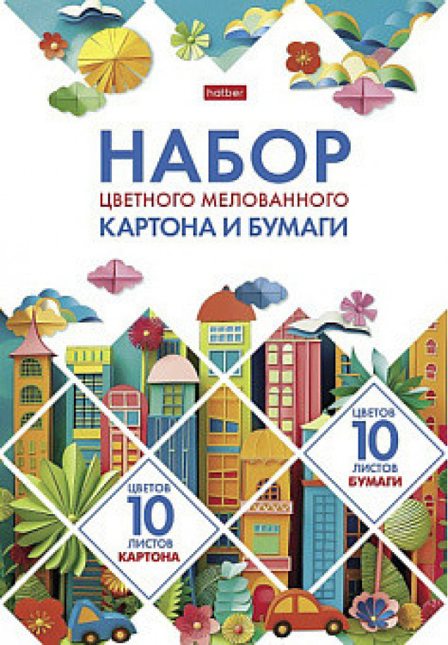 Набор цветного мел.картона и цветной мел.бумаги 20л 10цв.+10цв. А4 194х280мм в папке-Мозаика- 088569