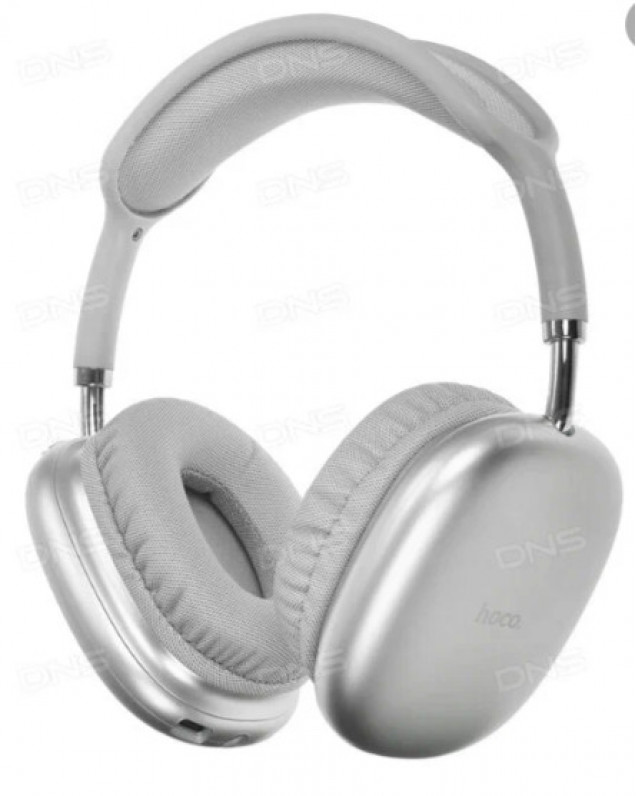 Наушники беспроводные полноразмерные HOCO W35 Air Triumph, bluetooth 5.3, AUX, цвет: серебряный