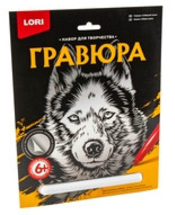 Гравюра LORI "Сибирский хаски" с золотым эффектом