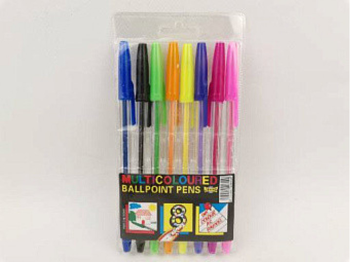 Набор цвет.ручек шариковых 8шт "MultiColoured" Арт.HBG1113147