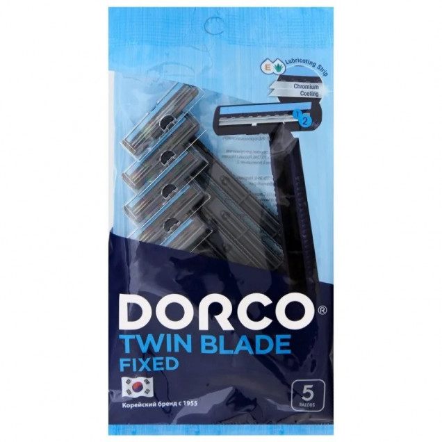 Станок для бритья DORCO TG-708W одноразовый 2 лезвия 5 шт.