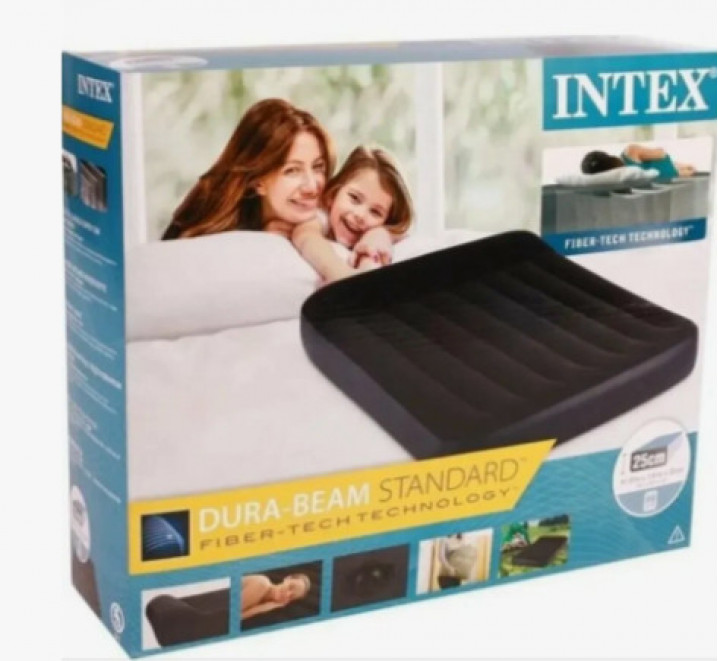 Матрас надувной Pillow Rest Classic Fiber-Tech, 137 х 191 х 25 см, 64142 INTEX