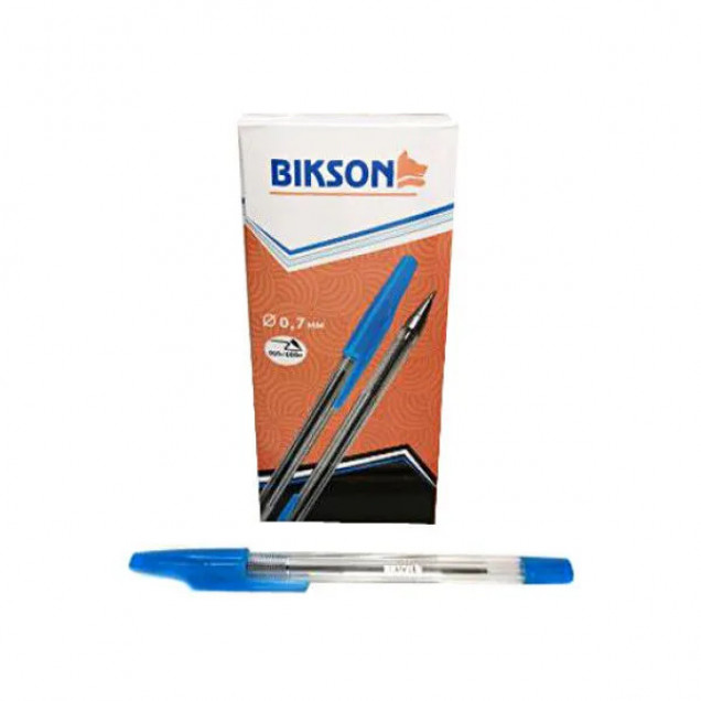 Ручка  ТМ "BIKSON" шариковая, 0,7мм чернила синие,  прозрачный корпус арт. BN0512