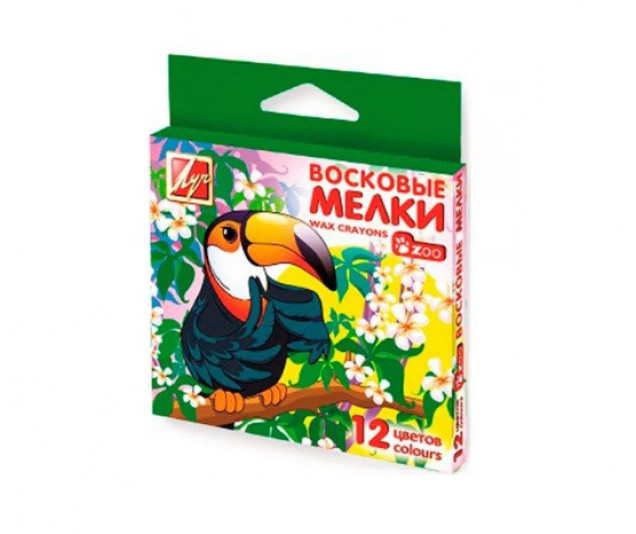 Мелки восковые 12цв "Мини.ZOO" карт упак е/п ЛУЧ 12С 865-08