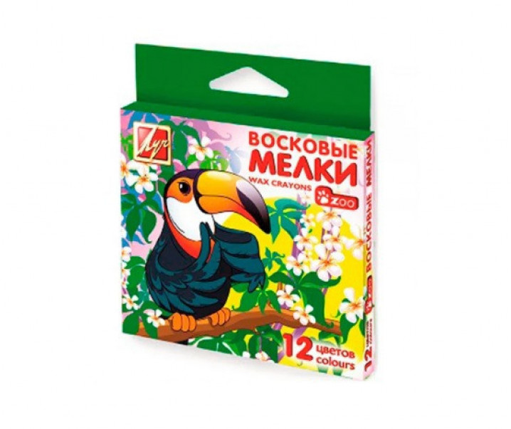 Мелки восковые 12цв "Мини.ZOO" карт упак е/п ЛУЧ 12С 865-08
