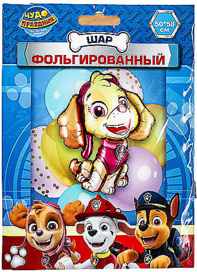 Шар фольгированная фигура "Щенячий патруль. Скай" 50*58 см. (10228020/290724/5093696/2, Китай )