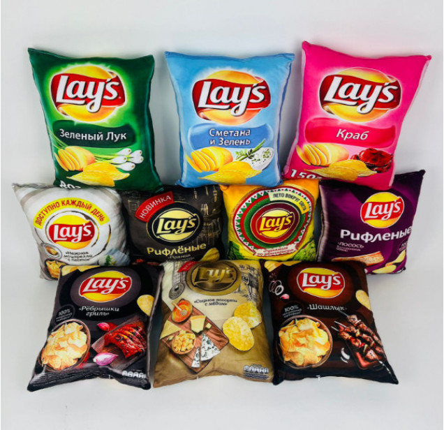 Мягкая игрушка подушка Чипсы Lays 35х28 см в ассортименте
