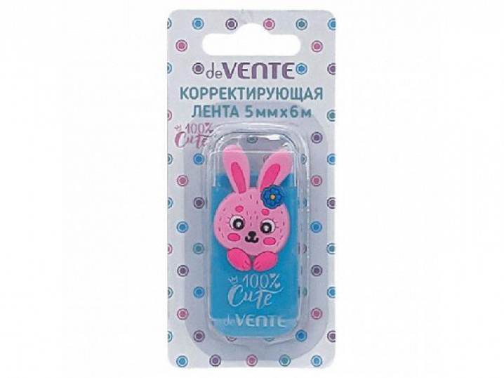 Корректирующая лента 5мм*06м deVENTE в картонном блистере голубой, 4062327