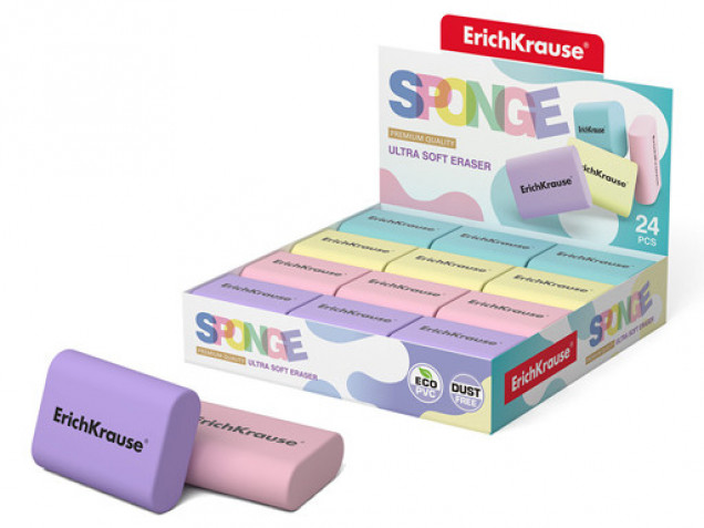 Ластик ErichKrause® Sponge (в коробке по 24 шт.)