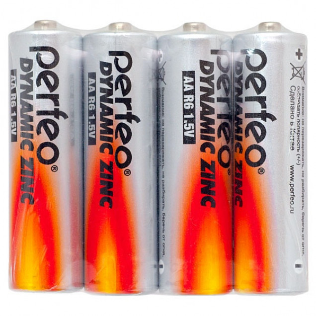 Батарейка PERFEO Dynamic zinc R6 AA солевае 4шт.