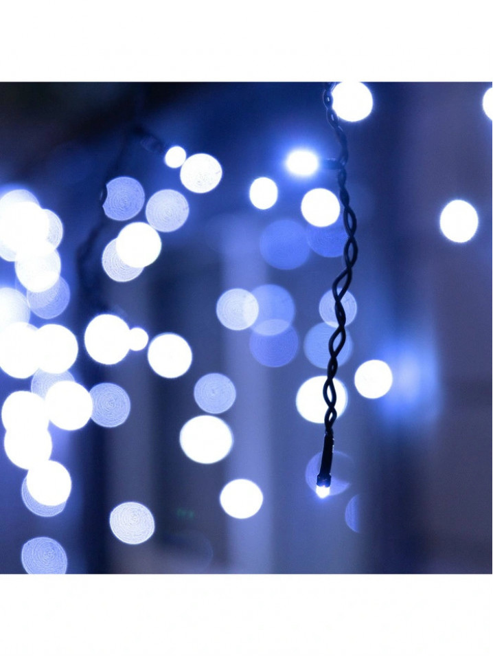 Гирлянда «Бахрома» 1.8×0.5 м, IP20, тёмная нить, 48 LED, свечение фиолетовое, 8 режимов, 220 В