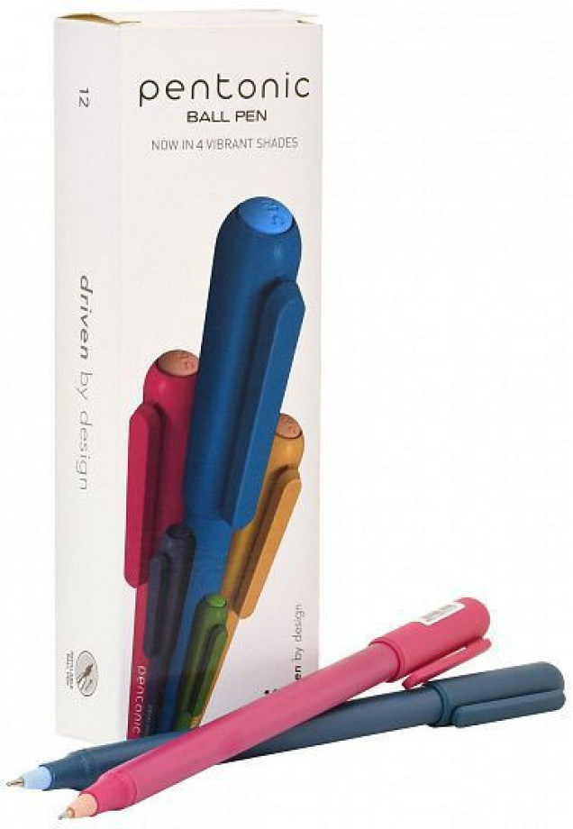 Ручка шариковая Pentonic Color синий 0,7 мм ассорти кругл. корп. игольчатый наконечник (10013160/150424/3126542,Индия)
