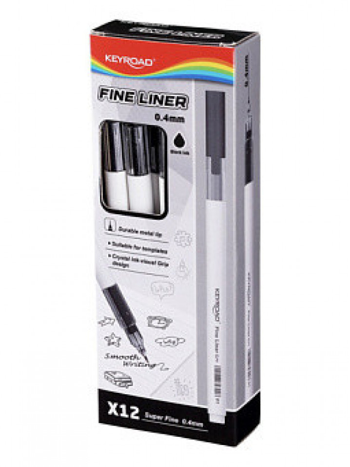 Ручка капиллярная KEYROAD Fineliner 0,4мм черная
