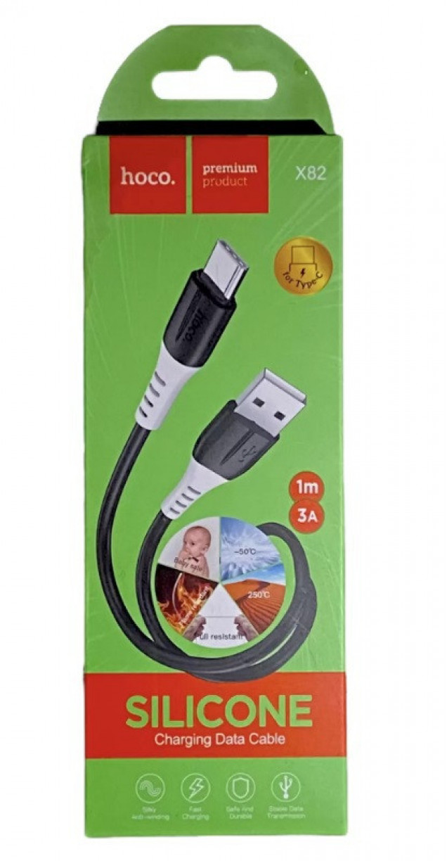 Кабель HOCO "X82" USB-Type-C 3.0 A чёрный 1 м