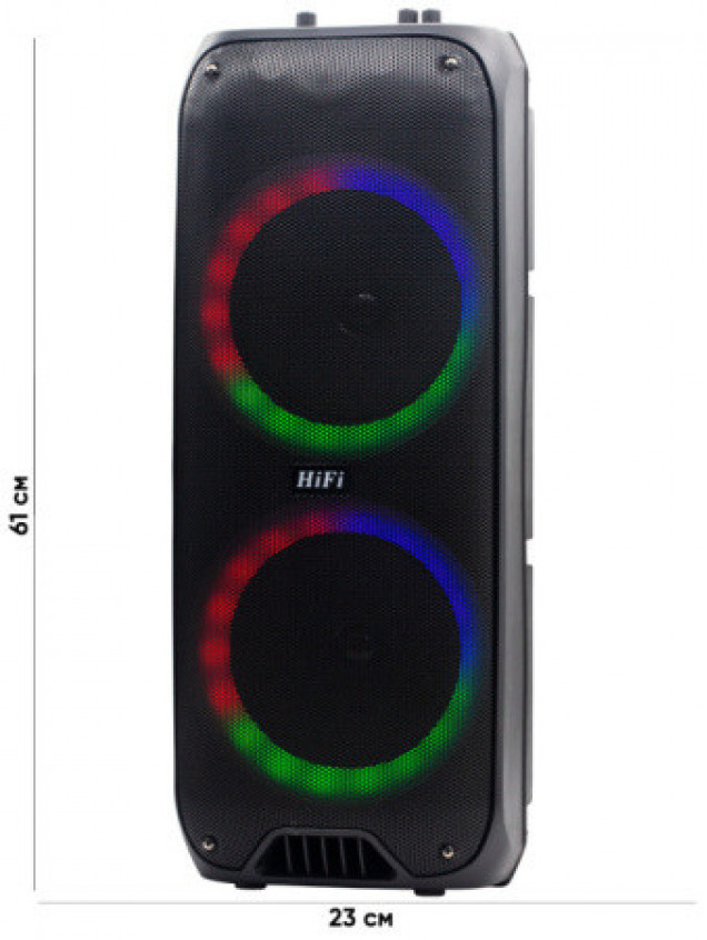 Колонка 20W RX-8250B (микрофон, пульт) портативная (USB/microUSB/AUX/Bluetooth) black