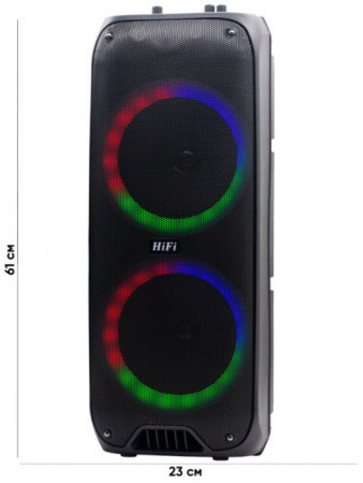 Колонка 20W RX-8250B (микрофон, пульт) портативная (USB/microUSB/AUX/Bluetooth) black