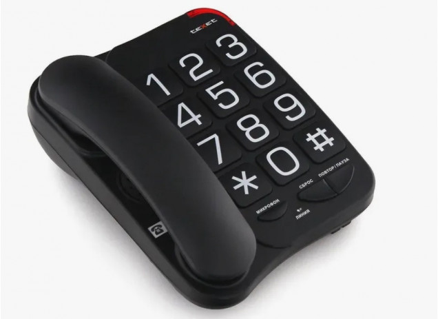 Телефон TEXET TX-201 проводной черный