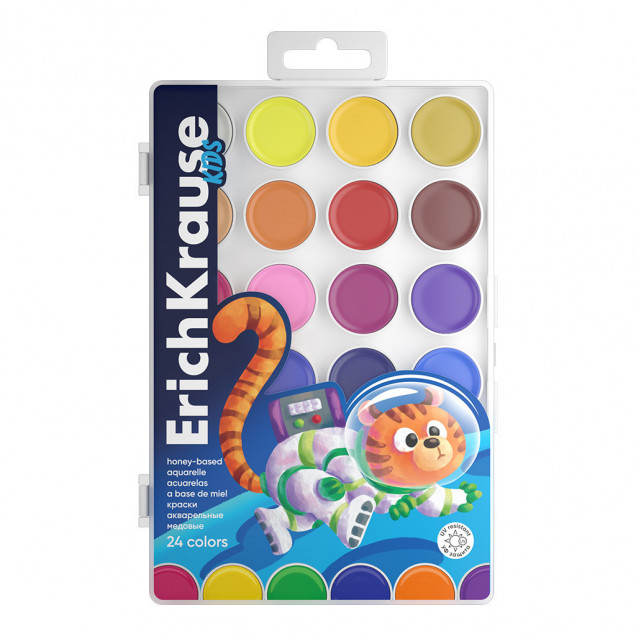 Краски акварельные 24цв "Kids Space Animals" УФ
защита пласт упак е/п ERICH KRAUSE 61362