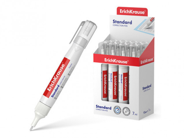 Ручка-корректор ErichKrause® Standard, 7мл (в дисплее по 12 шт.) 55989